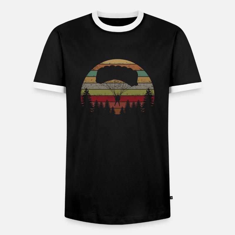 Skydive Evolution: Skydiver Design - Men's Ringer Shirt - black/white