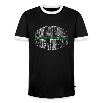 Carpenter Work Tshirts Carpenter Funny Tshirts - Men's Ringer Shirt - black/white - Front - AI Model Female 172 light (172cm) & AI Model Male 178 light (178cm)
