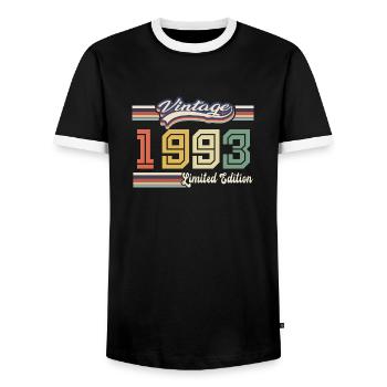 Cadeau D'anniversaire 1993 Génial Depuis 1993 vint - T-shirt contrasté Homme - noir/blanc - Devant - AI Model Female 172 light (172cm) & AI Model Male 178 light (178cm)