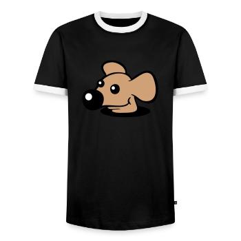 Souris Grand Nez Trou Inférieur Trou De Souris Peeps Mignon - T-shirt contrasté Homme - noir/blanc - Devant - AI Model Female 172 light (172cm) & AI Model Male 178 light (178cm)