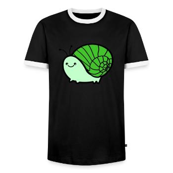 Escargot 02 - T-shirt contrasté Homme - noir/blanc - Devant - AI Model Female 172 light (172cm) & AI Model Male 178 light (178cm)