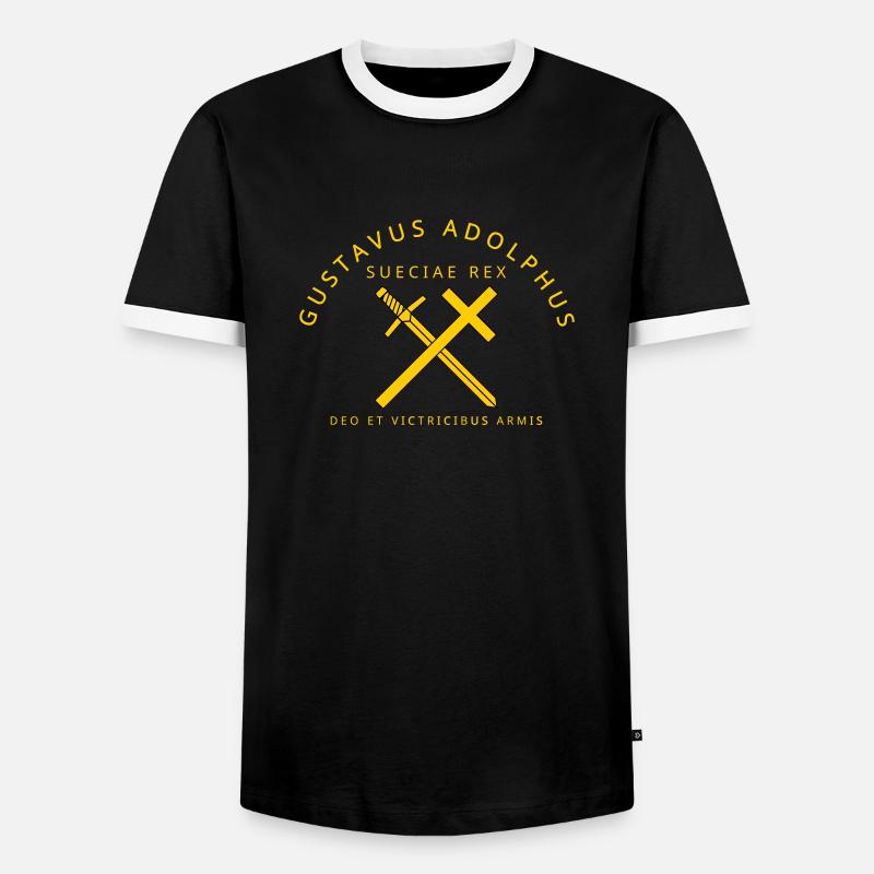 Gustav Adolf - Männer Kontrast-T-Shirt - Schwarz/Weiß