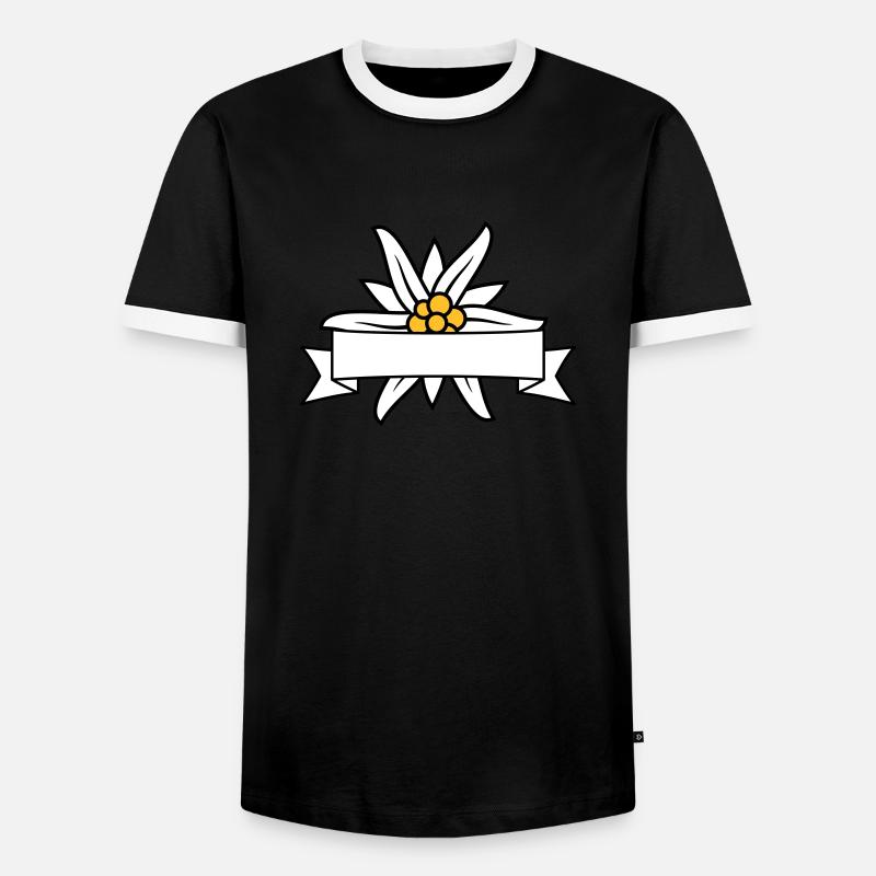 Text banner Edelweiss - Men's Ringer Shirt - black/white