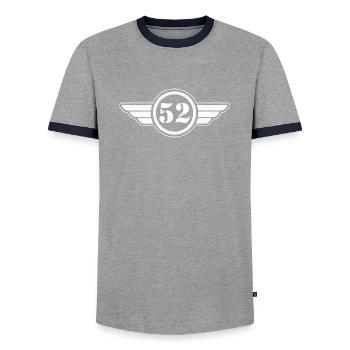 Ordu - Männer Kontrast-T-Shirt - Grau/Navy  - Vorne - AI Model Female 172 light (172cm) & AI Model Male 178 light (178cm)