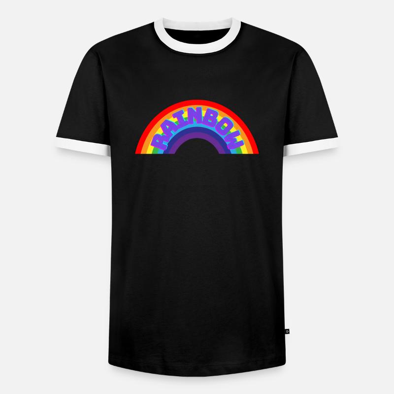 Regenbogen - Männer Kontrast-T-Shirt - Schwarz/Weiß