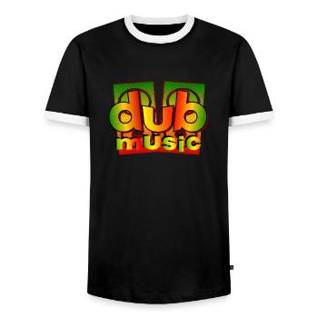 musique dub reggae - T-shirt contrasté Homme - noir/blanc - Devant - AI Model Female 172 light (172cm) & AI Model Male 178 light (178cm)