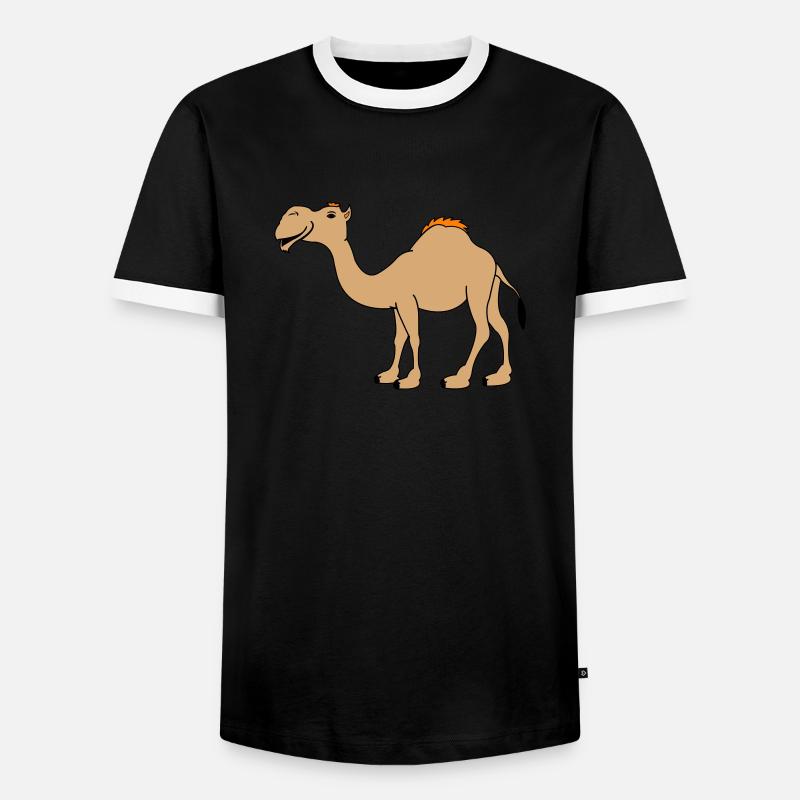 Kamel - Männer Kontrast-T-Shirt - Schwarz/Weiß