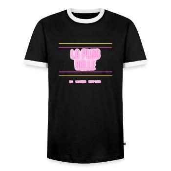 La plus belle - T-shirt contrasté Homme - noir/blanc - Devant - AI Model Female 172 light (172cm) & AI Model Male 178 light (178cm)