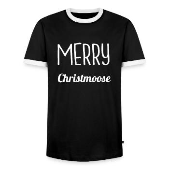 geek cool beard happy under the tree fun bday bird - Männer Kontrast-T-Shirt - Schwarz/Weiß - Vorne - AI Model Female 172 light (172cm) & AI Model Male 178 light (178cm)