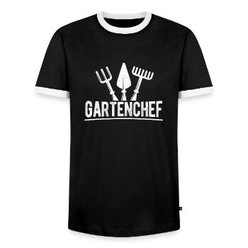 Gartenchef - Gärtner Heimarbeit Geschenk Gartenarb - Männer Kontrast-T-Shirt - Schwarz/Weiß - Vorne - AI Model Female 172 light (172cm) & AI Model Male 178 light (178cm)