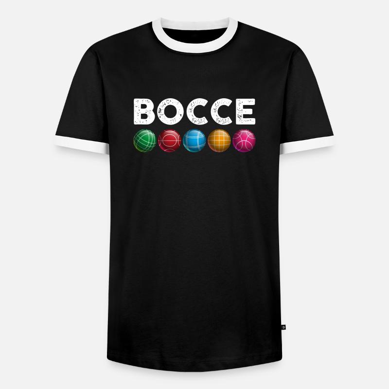 Bocce | Bocce Ball - Men's Ringer Shirt - black/white
