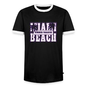 Neon Anime Retro Vintage Cool Pink NGE - Männer Kontrast-T-Shirt - Schwarz/Weiß - Vorne - AI Model Female 172 light (172cm) & AI Model Male 178 light (178cm)