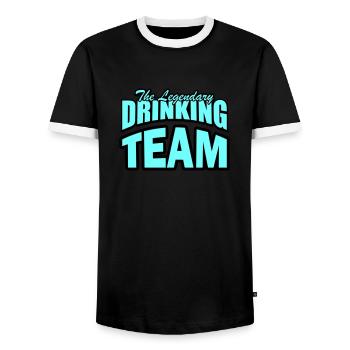 drinking team - Männer Kontrast-T-Shirt - Schwarz/Weiß - Vorne - AI Model Female 172 light (172cm) & AI Model Male 178 light (178cm)