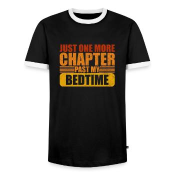 Bedtime One More Chapter Book Lover - Männer Kontrast-T-Shirt - Schwarz/Weiß - Vorne - AI Model Female 172 light (172cm) & AI Model Male 178 light (178cm)