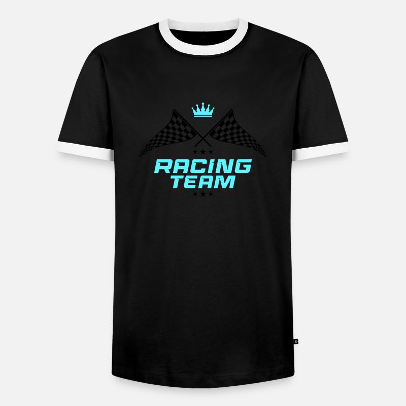 Équipe de course - T-shirt contrasté Homme - noir/blanc