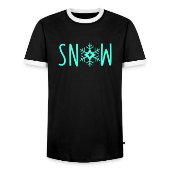 Neige flocon de neige - T-shirt contrasté Homme - noir/blanc - Devant - AI Model Female 172 light (172cm) & AI Model Male 178 light (178cm)