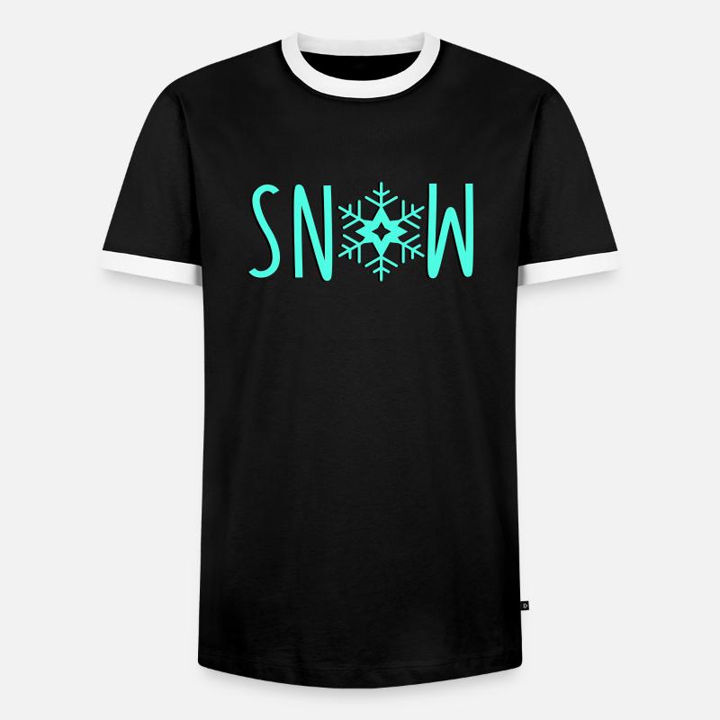 Neige flocon de neige - T-shirt contrasté Homme - noir/blanc