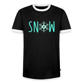 Neige flocon de neige - T-shirt contrasté Homme - noir/blanc - Devant - AI Model Female 172 light (172cm) & AI Model Male 178 light (178cm)