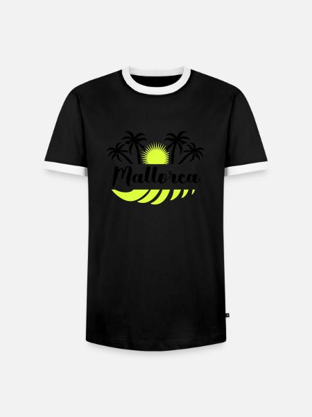 Majorca - Men's Ringer Shirt - black/white
