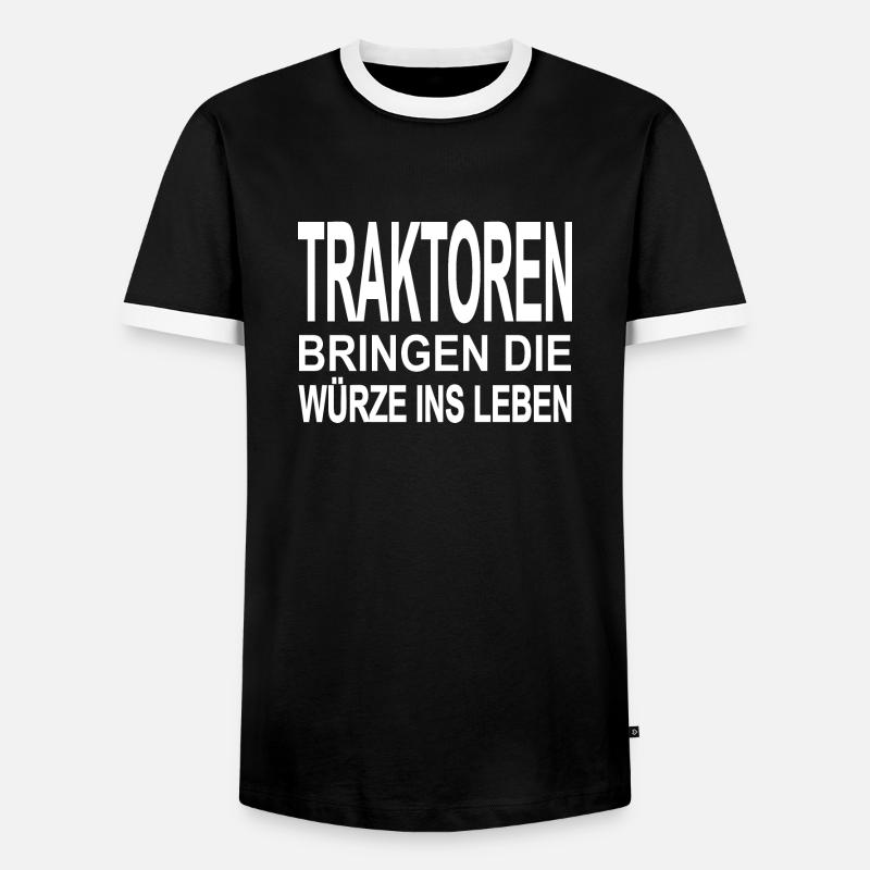 Traktor - Männer Kontrast-T-Shirt - Schwarz/Weiß
