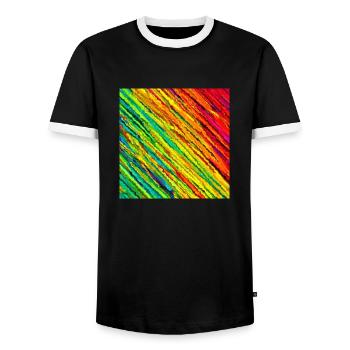 Fight The Demons - Men's Ringer Shirt - black/white - Front - AI Model Female 172 light (172cm) & AI Model Male 178 light (178cm)