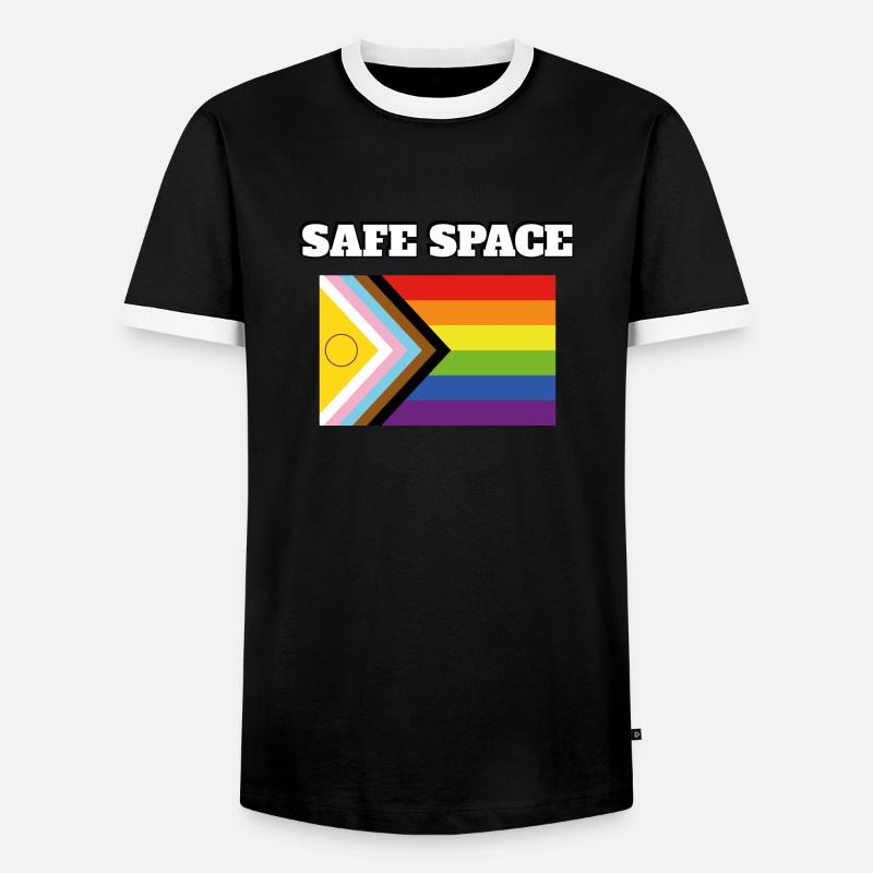 Inclusive Pride Pride SAFE SPACE - Men's Ringer Shirt - black/white