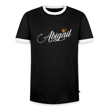 Abigail Custom Name für Frauen Kinder Kleinkinder - - Männer Kontrast-T-Shirt - Schwarz/Weiß - Vorne - AI Model Female 172 light (172cm) & AI Model Male 178 light (178cm)
