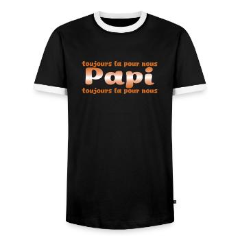 GRANDPA DAD GRANDPA HUMOR GRANDPA JOKE 11 - Men's Ringer Shirt - black/white - Front - AI Model Female 172 light (172cm) & AI Model Male 178 light (178cm)