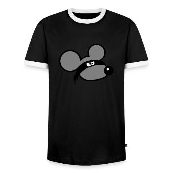 Maus Böse Räuber Ninja Überfall Dieb Tuch Augen - Männer Kontrast-T-Shirt - Schwarz/Weiß - Vorne - AI Model Female 172 light (172cm) & AI Model Male 178 light (178cm)