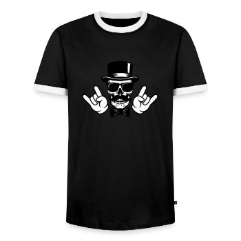 Crâne de marié - T-shirt contrasté Homme - noir/blanc - Devant - AI Model Female 172 light (172cm) & AI Model Male 178 light (178cm)