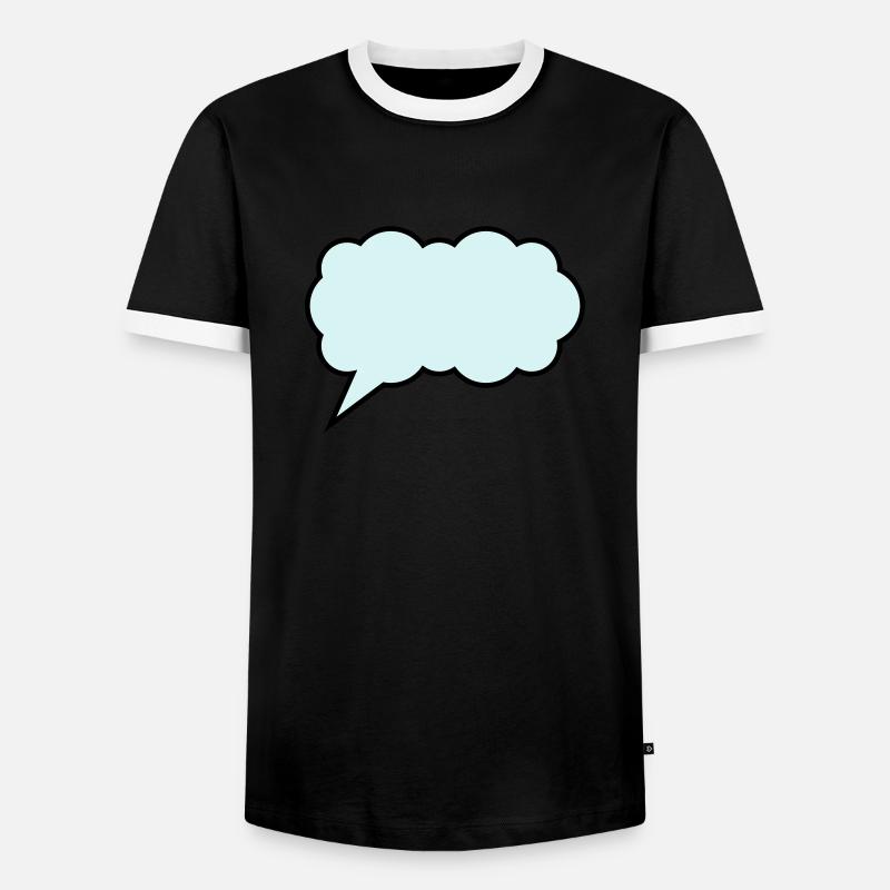 sprechblase cloud - Männer Kontrast-T-Shirt - Schwarz/Weiß