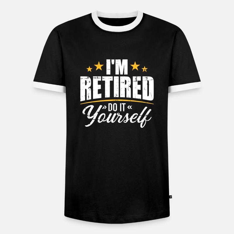 Rente - Männer Kontrast-T-Shirt - Schwarz/Weiß