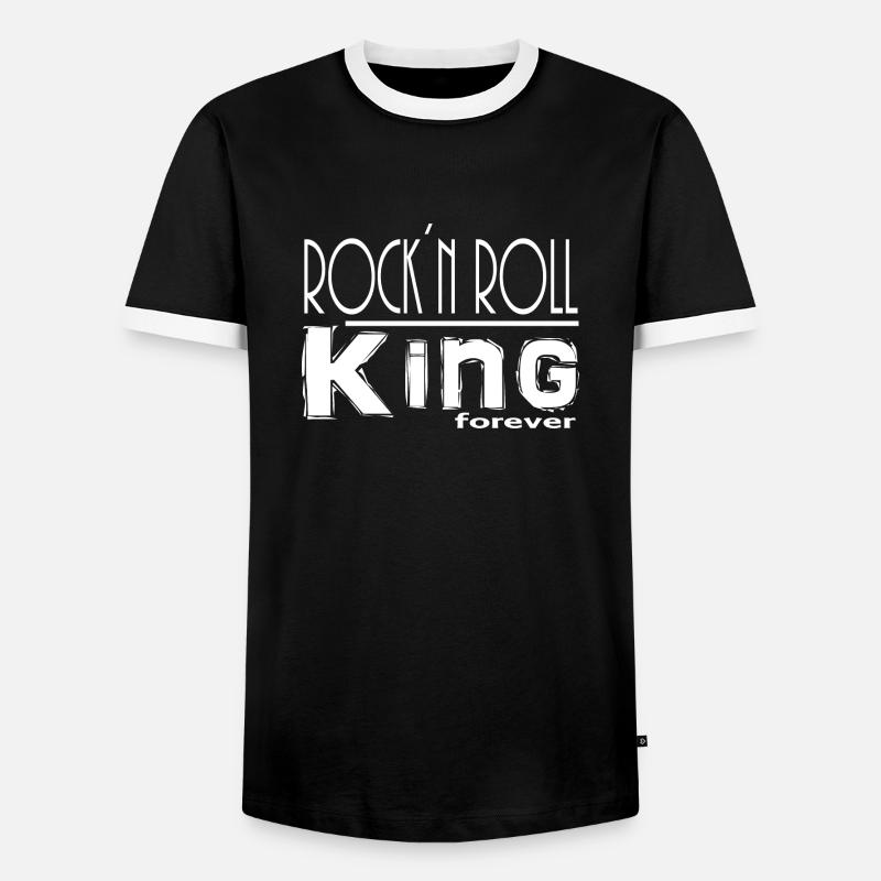 Rock n Roll King - Men's Ringer Shirt - black/white