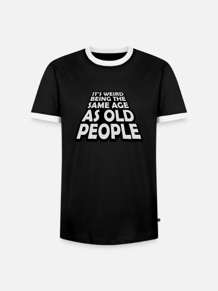 being old people age - Men's Ringer Shirt - black/white