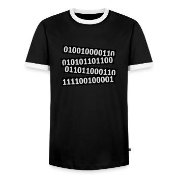 Langage de programme de code binaire - T-shirt contrasté Homme - noir/blanc - Devant - AI Model Female 172 light (172cm) & AI Model Male 178 light (178cm)