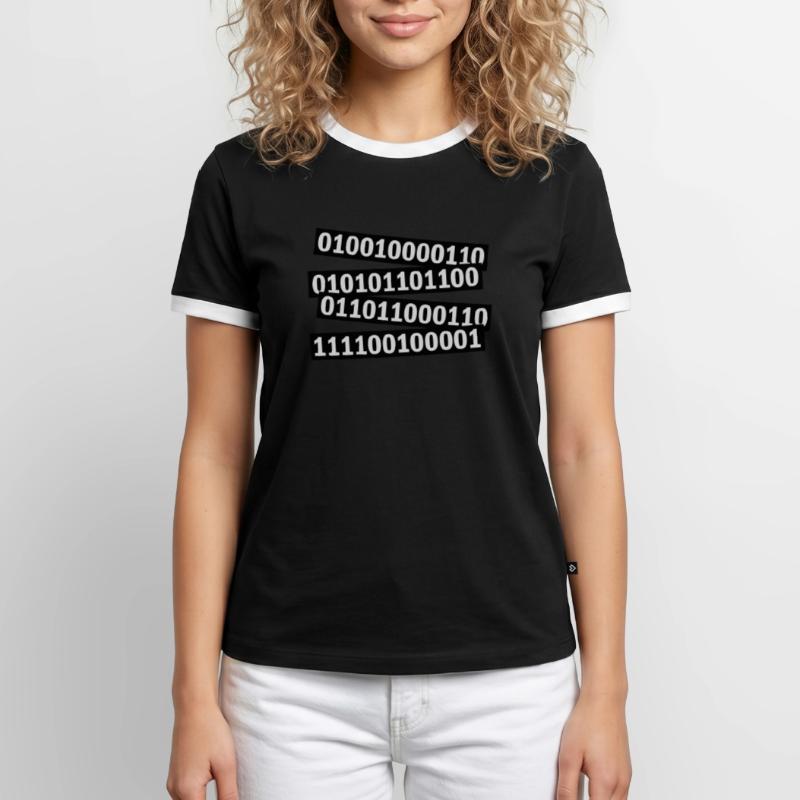Langage de programme de code binaire T-shirt contrasté Homme