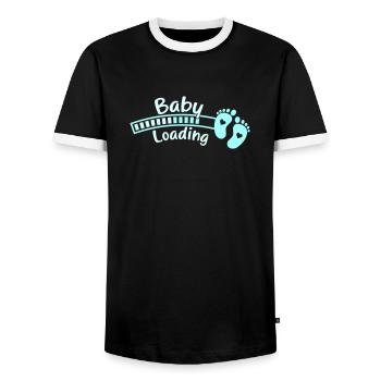 baby baby feet loading - Men's Ringer Shirt - black/white - Front - AI Model Female 172 light (172cm) & AI Model Male 178 light (178cm)
