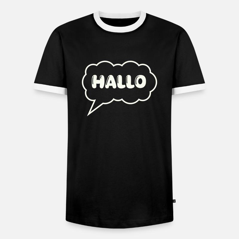 Speech bubble Hello - Men's Ringer Shirt - black/white