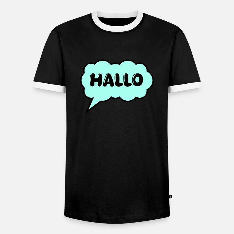 Speech bubble Hello - Men's Ringer Shirt - black/white