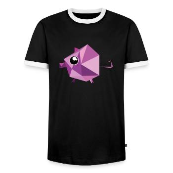 Süßes Schwein pink Geschenk - Männer Kontrast-T-Shirt - Schwarz/Weiß - Vorne - AI Model Female 172 light (172cm) & AI Model Male 178 light (178cm)