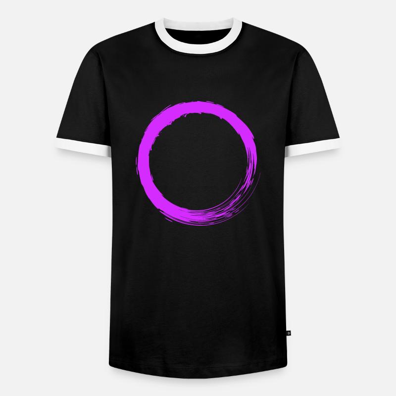 Circle purple vector - Men's Ringer Shirt - black/white