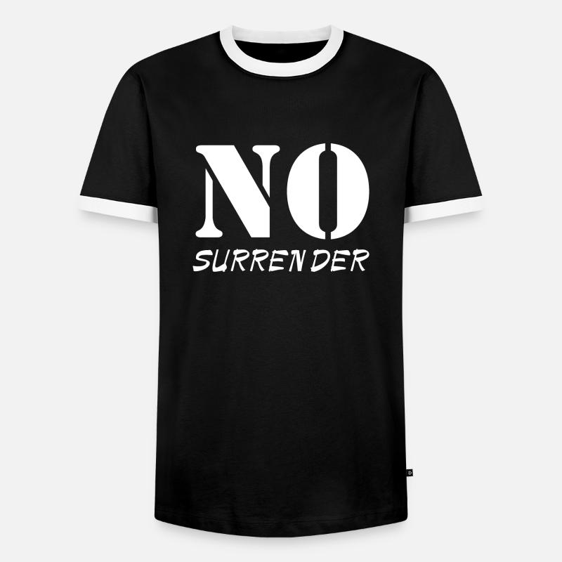 No surrender - Men's Ringer Shirt - black/white