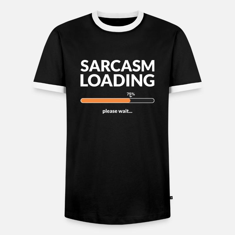 Sarcasm loading please wait - T-shirt contrasté Homme - noir/blanc