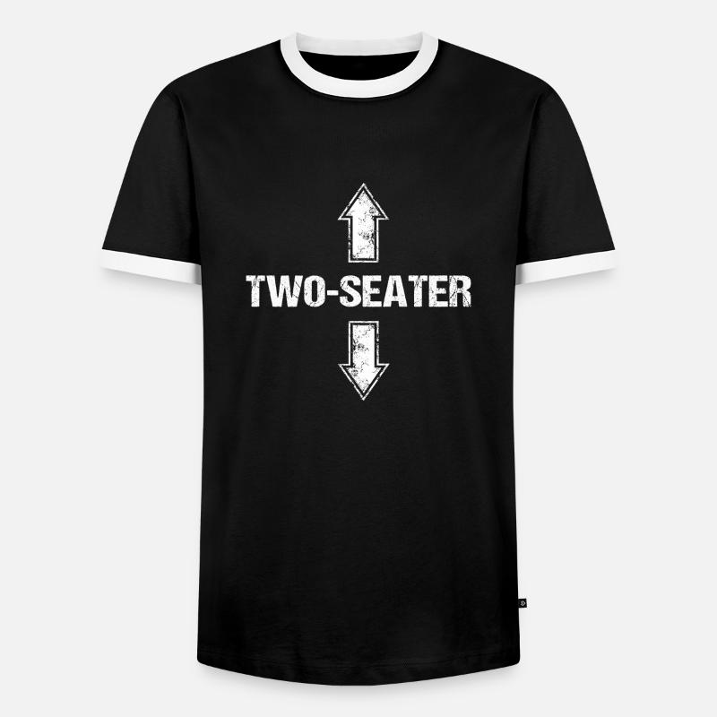 two seater - Men's Ringer Shirt - black/white
