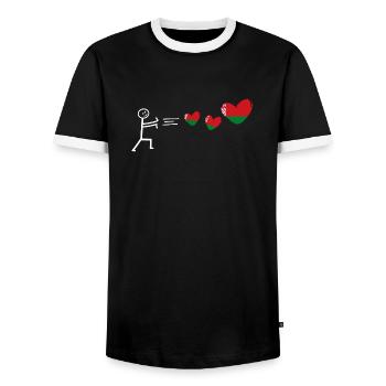 belarus belarus belarusian flag flag minsk - Men's Ringer Shirt - black/white - Front - AI Model Female 172 light (172cm) & AI Model Male 178 light (178cm)