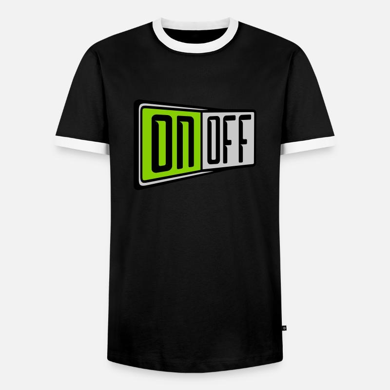 On Off Switch - Men's Ringer Shirt - black/white