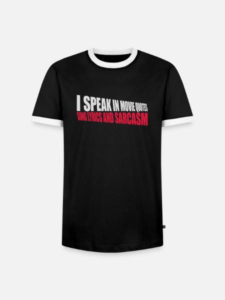 speak lyrics and sarcasm - Men's Ringer Shirt - black/white