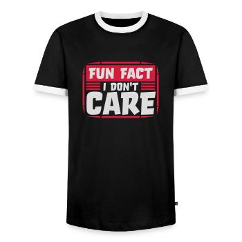 I don't care fact - Men's Ringer Shirt - black/white - Front - AI Model Female 172 light (172cm) & AI Model Male 178 light (178cm)