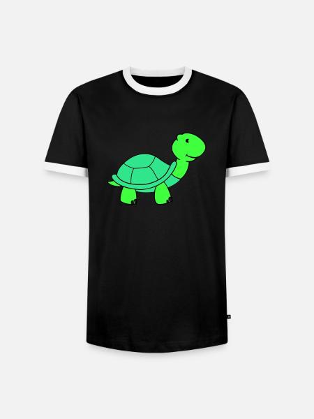 turtle - Men's Ringer Shirt - black/white
