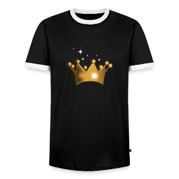 couronne - T-shirt contrasté Homme - noir/blanc - Devant - AI Model Female 172 light (172cm) & AI Model Male 178 light (178cm)